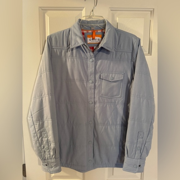 Orvis Jackets & Blazers - Orvis Pale Blue Quilted Snap-Front Jacket. Great Condition!! Size Medium.